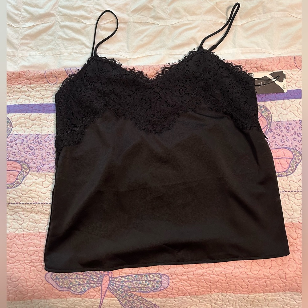 Gibson black lace tank top
